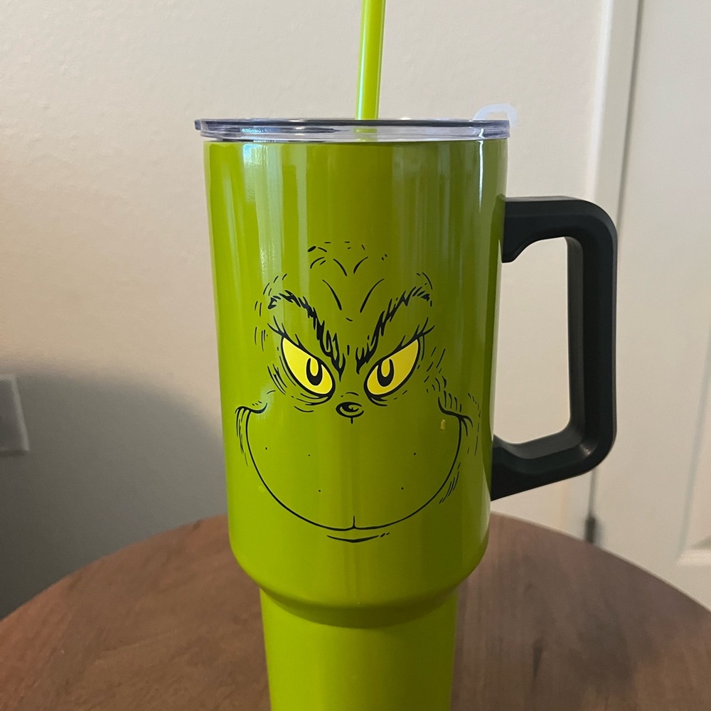 Green Grinch Tumbler with Handle
